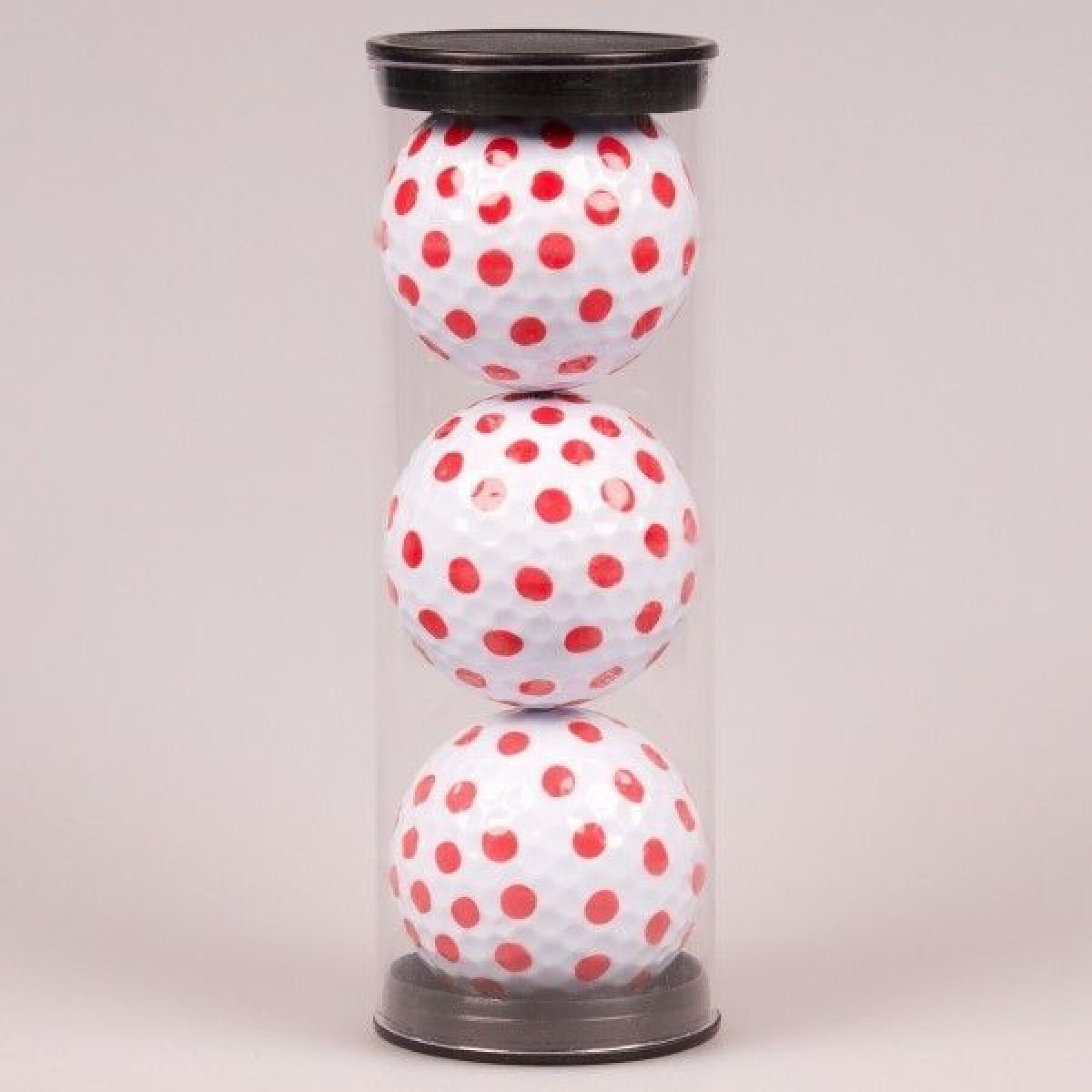Set of 3 fancy red dot golf balls Legend