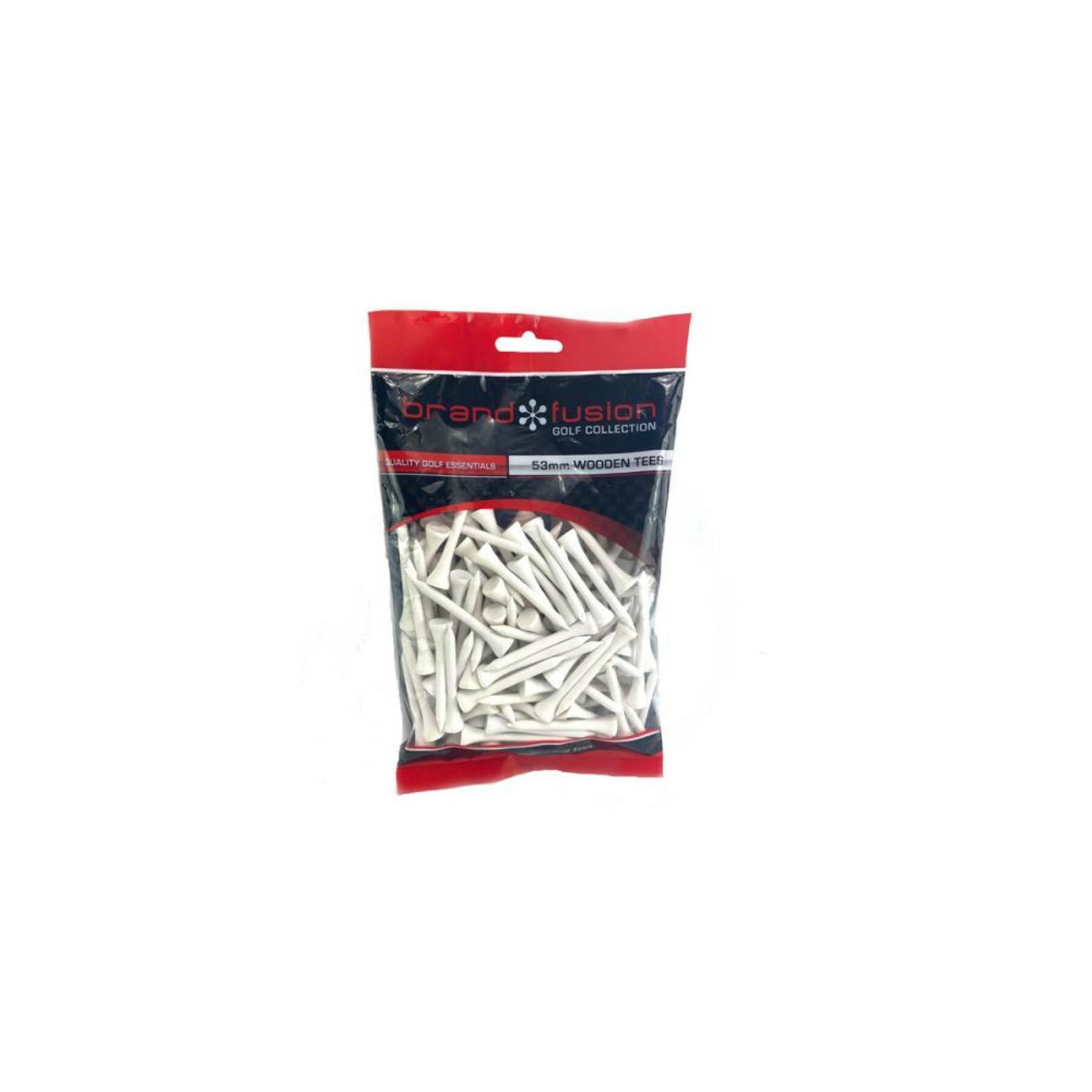 Large bag of 125 wooden tees 53 mm The Golfers Club Bumper