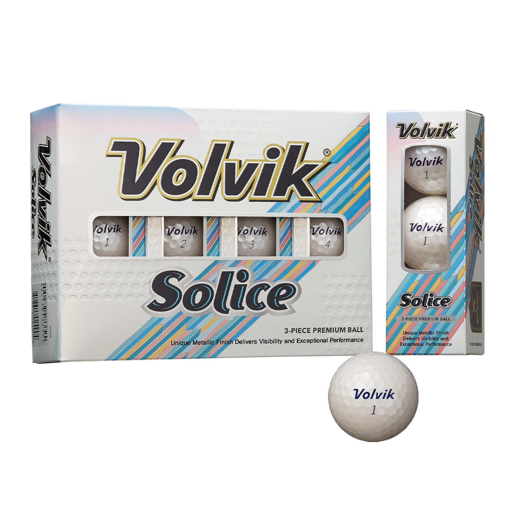 Set of 12 golf balls Volvik Solice blanche
