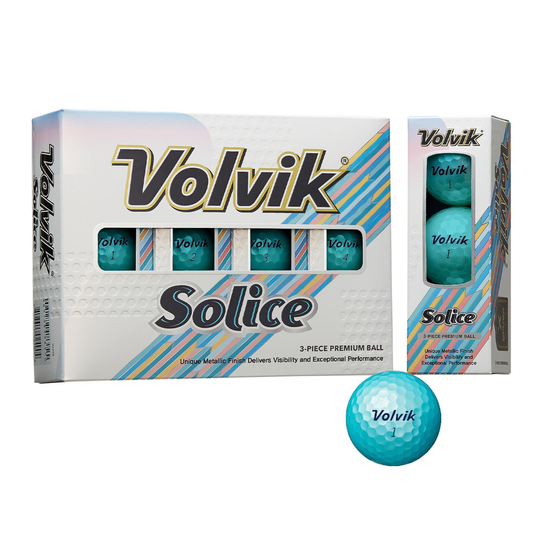 Set of 12 golf balls Volvik Solice bleue