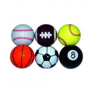 Pack of 6 balls Longridge sport fantaisie