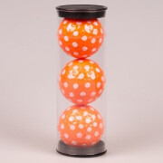 Set of 3 fancy orange and white dot golf balls Legend
